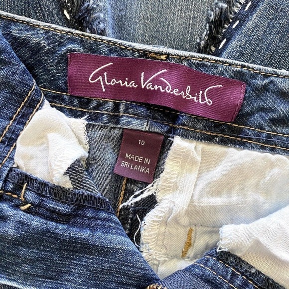 UPCYCLED Women’s size 10 Denim Jean Skirt Blue Handmade Art To Wear OOAK - Picture 5 of 9